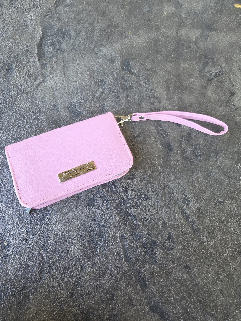 Pink Wristlet Zippered Wallet Mary Kay Removable Strap